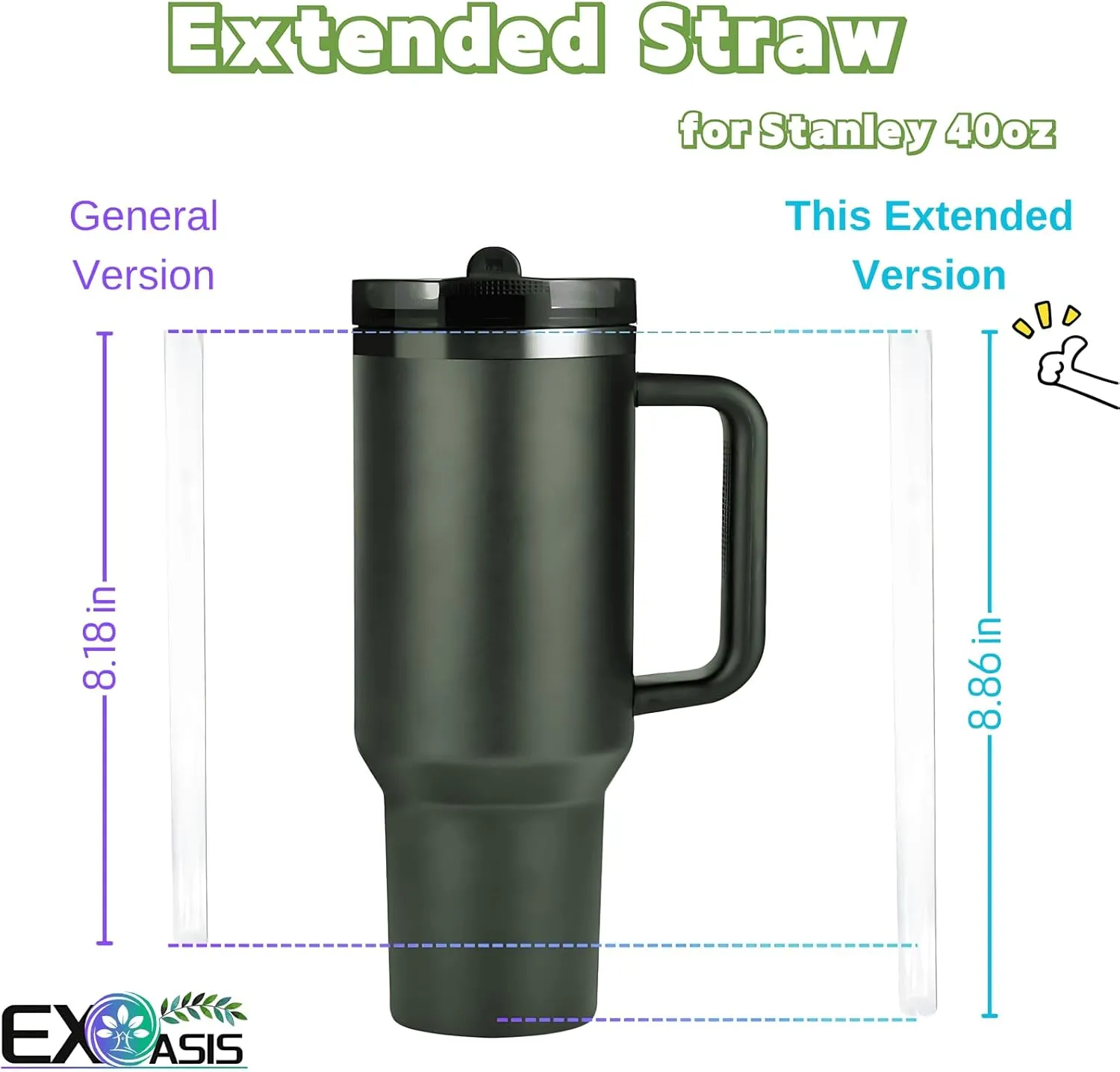 𝐃𝐞𝐭𝐚𝐜𝐡𝐚𝐛𝐥𝐞 Leak Proof Flip Straw Lid Replacement for 30oz Stanley Quencher H2.0, No Spill Accessories with Extended Straw & Detachable Lid (Bright Lilac Pink, 30oz)