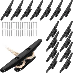 16 Pcs Black Nylon Dock Cleat Boat Cleat Kayak Marine Boat Cleat with Installation Screws for Boat Dock Accessories Marine Nautical Decoration