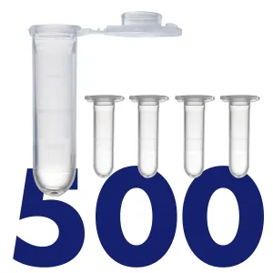 2mL Microcentrifuge Tube with Safe Lock Snap Cap [500/Pack] 2 mL Safety Lock Centrifuge Tubes with Flip Cap, Clear Tubes with Graduation, Polypropylene, Plastic Lab Snap Tubes