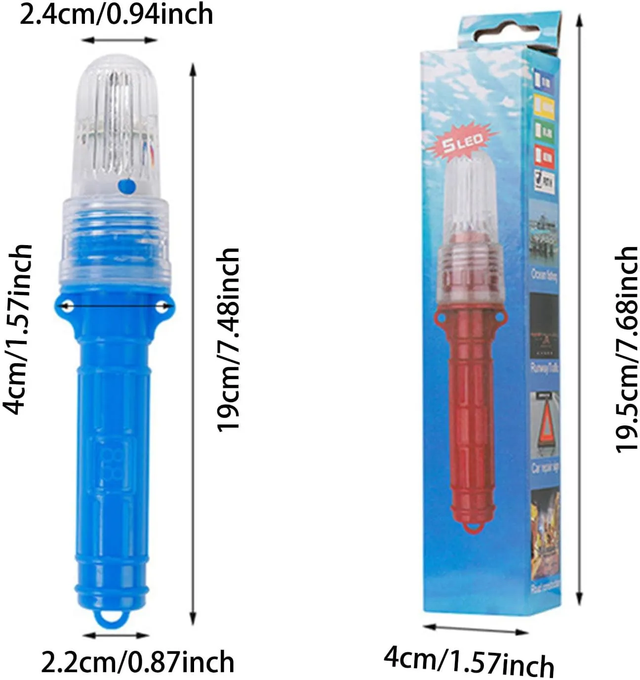 2pcs Boat Flares, 2025 Upgraded Electronic Boat Flare Coast Guard Approved, Waterproof Boat Safety Kit Emergency Signals for Fishing Nets, Buoys, Boats (5PCS)