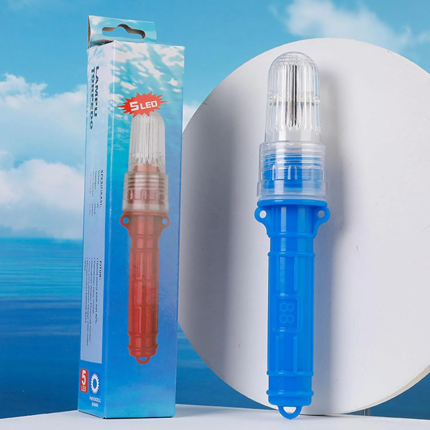 2pcs Coast Guard Approved Boat Flares Kit - Auto Marine Flares-Waterproof Emergency Signals for Fishing Nets, Life Rafts, Buoys & Boats, Intelligent Light Control (5PCS)
