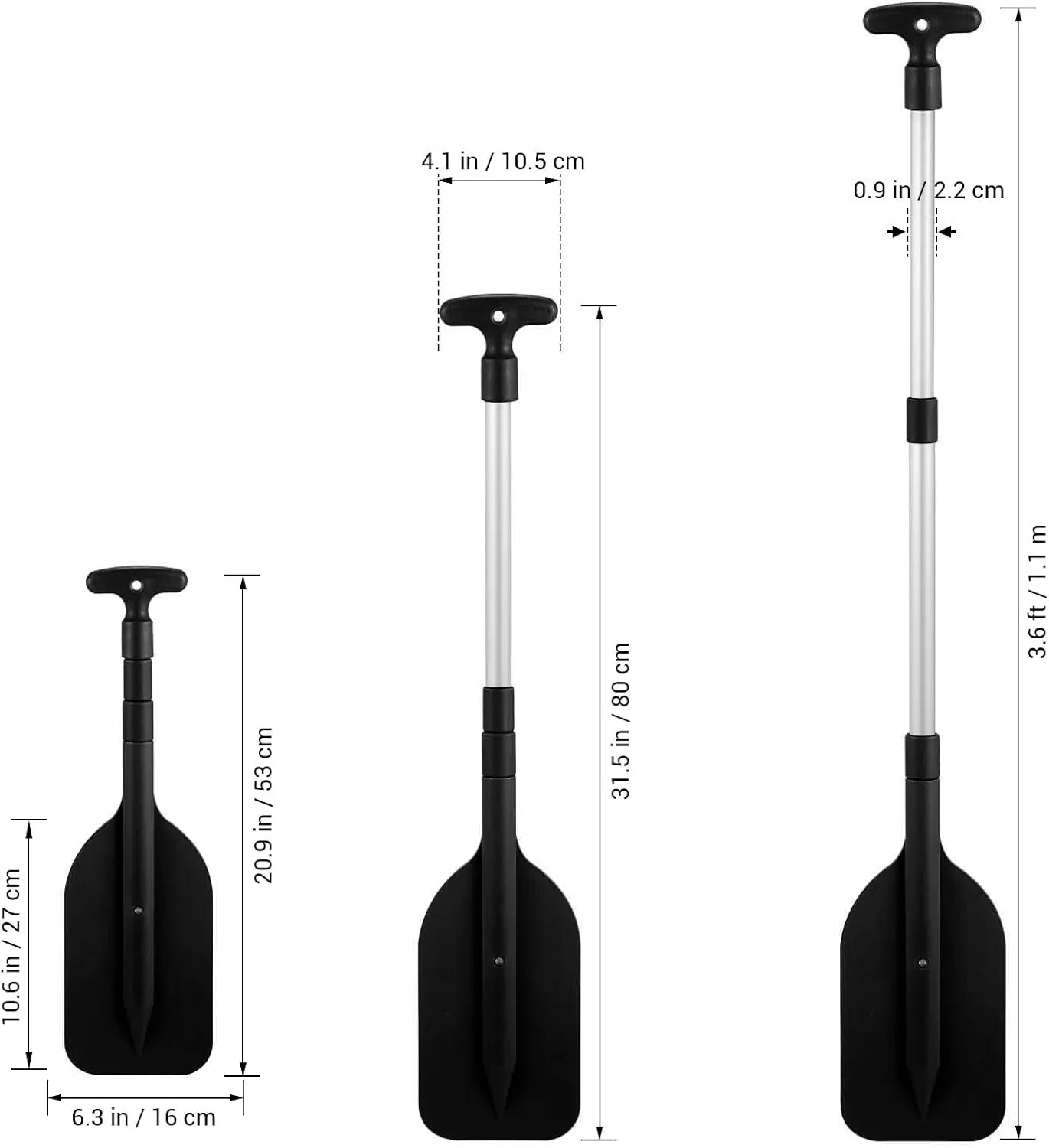 2Pcs Telescopic Kayak Paddle Rafting Boat Paddle Canoe Oars Plastic Aluminum Alloy Boat Oars