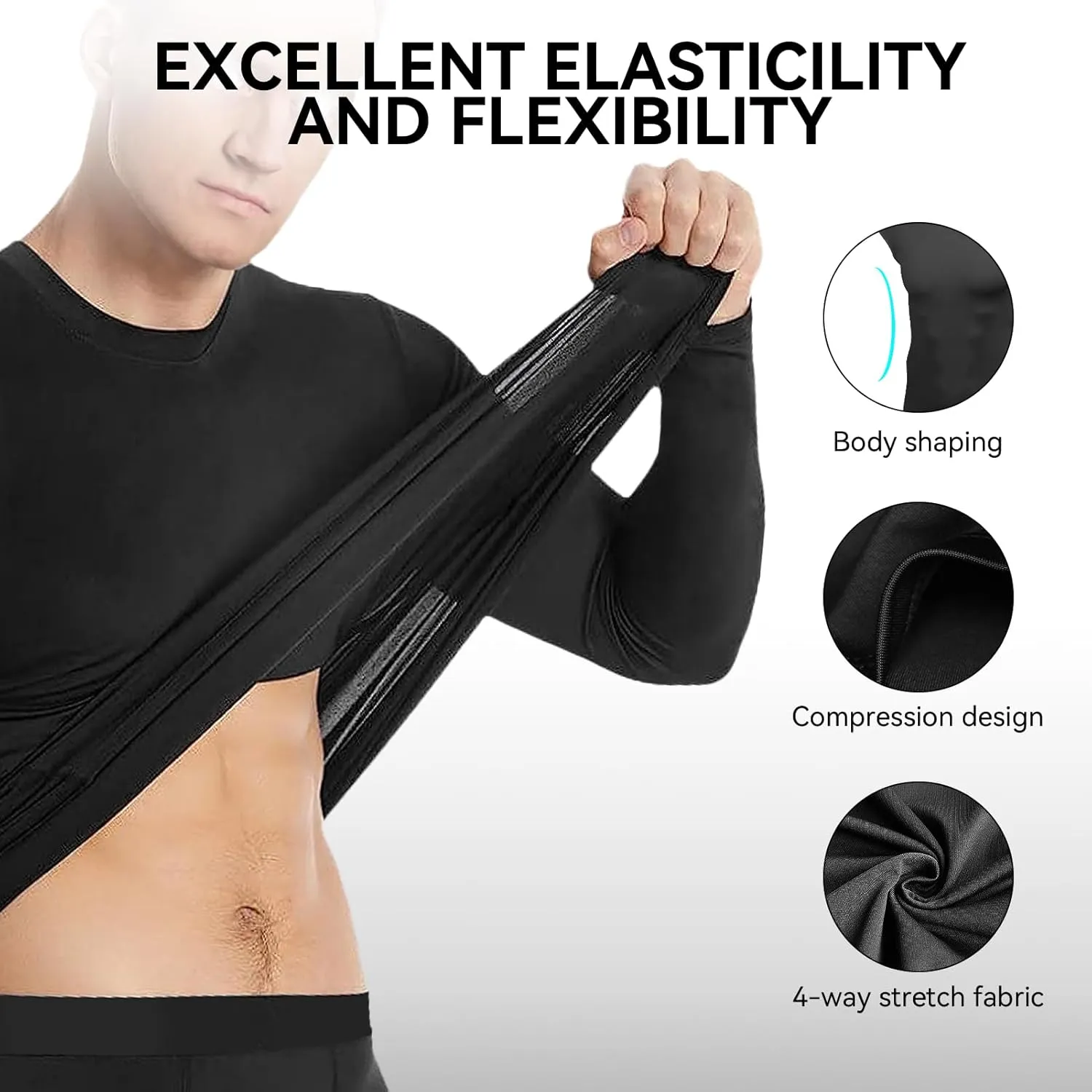 3 or 4 Pack Men's Compression Shirts Sleeveless/Long/Short Sleeve Rash Guard Athletic Undershirt Gear T Shirt for Sports