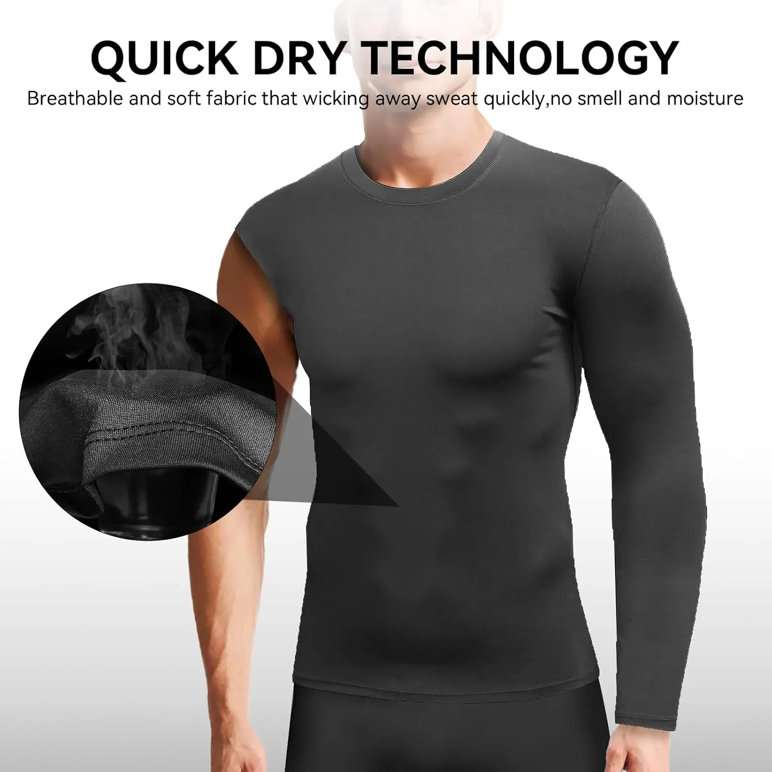 3 or 4 Pack Men's Compression Shirts Sleeveless/Long/Short Sleeve Rash Guard Athletic Undershirt Gear T Shirt for Sports