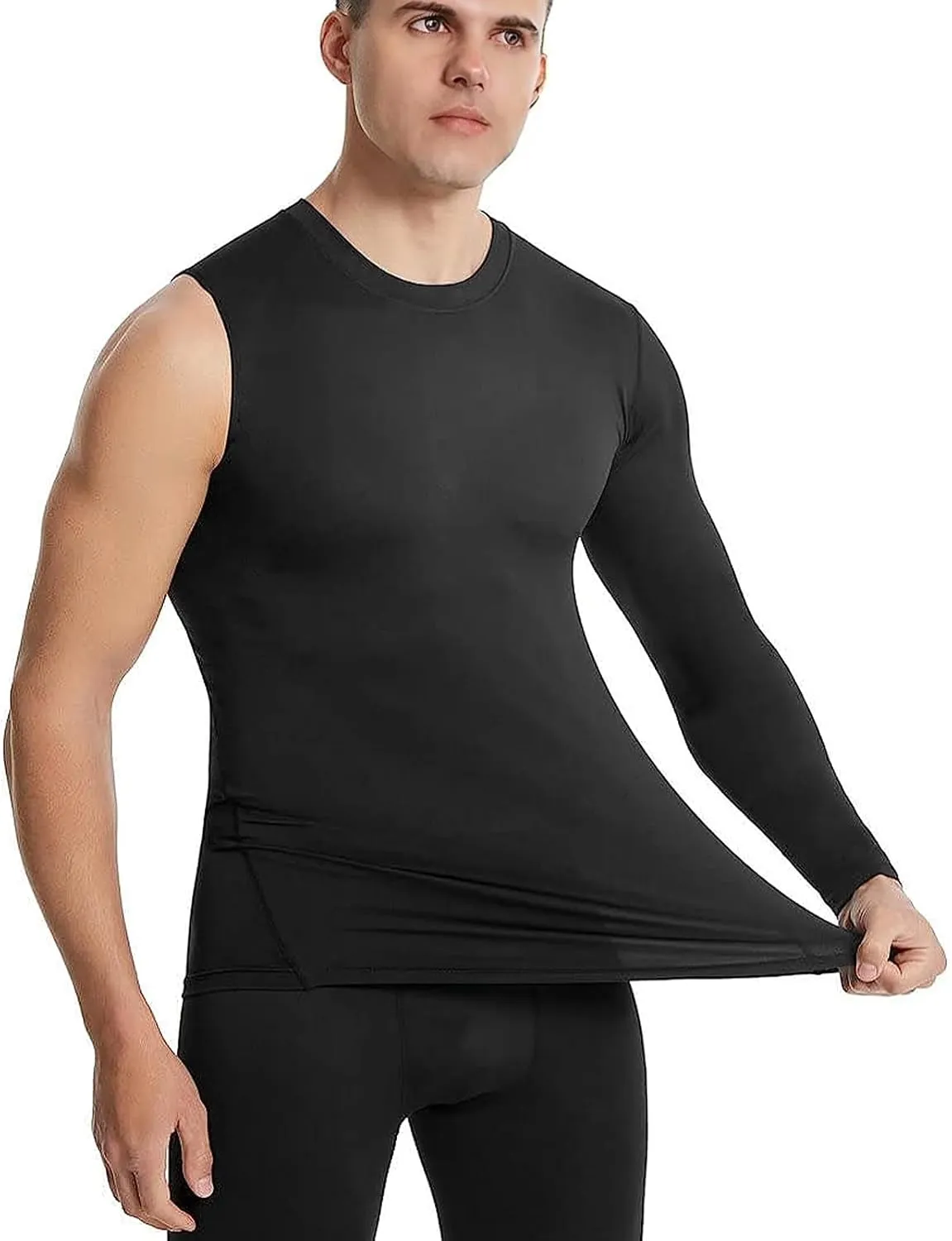3 or 4 Pack Men's Compression Shirts Sleeveless/Long/Short Sleeve Rash Guard Athletic Undershirt Gear T Shirt for Sports