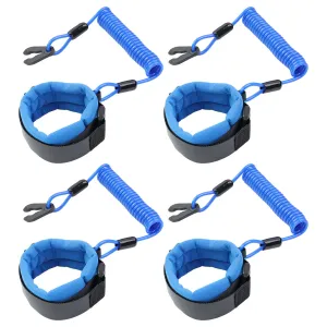 4PCS Boat Safety Key Lanyards Outboard Jet Ski Kill Switch Stop Cord Tether Emergency Shut Off Lanyard