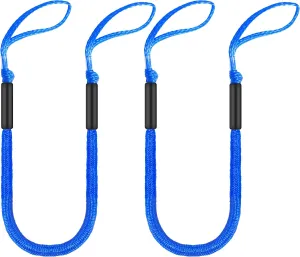 5ft Bungee Dock Line with Loops – Lightweight Elastic Mooring Rope for Quick Docking, 2-Pack (Blue)
