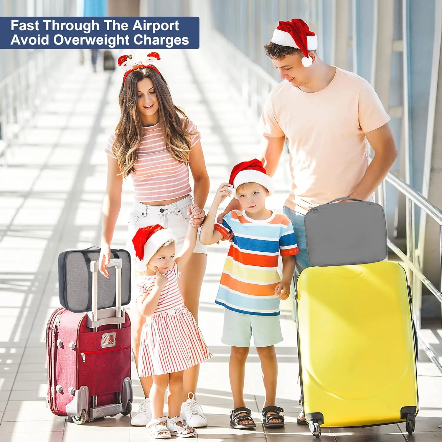 8 Set Packing Cubes for Suitcases, kingdalux Grey Travel Luggage Packing Organizers with Laundry Bag, Compression Storage Shoe Bag, Clothing Underwear Bag, for Women & Man