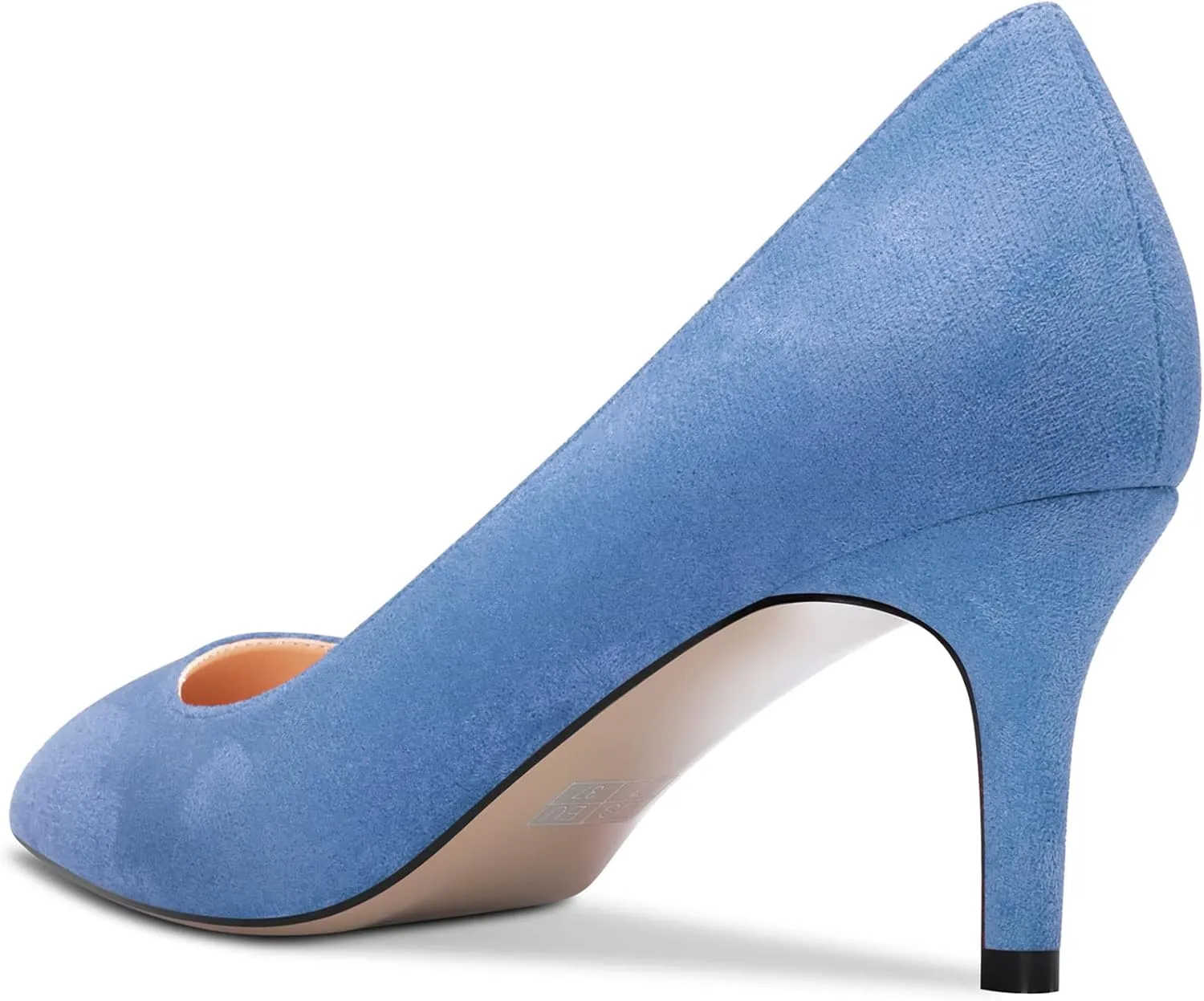 Aachcol Women Slip-on Pumps Pointed Toe Stiletto Low Kitten Heel Dress Shoes Suede Wedding Shopping 2.5 Inch