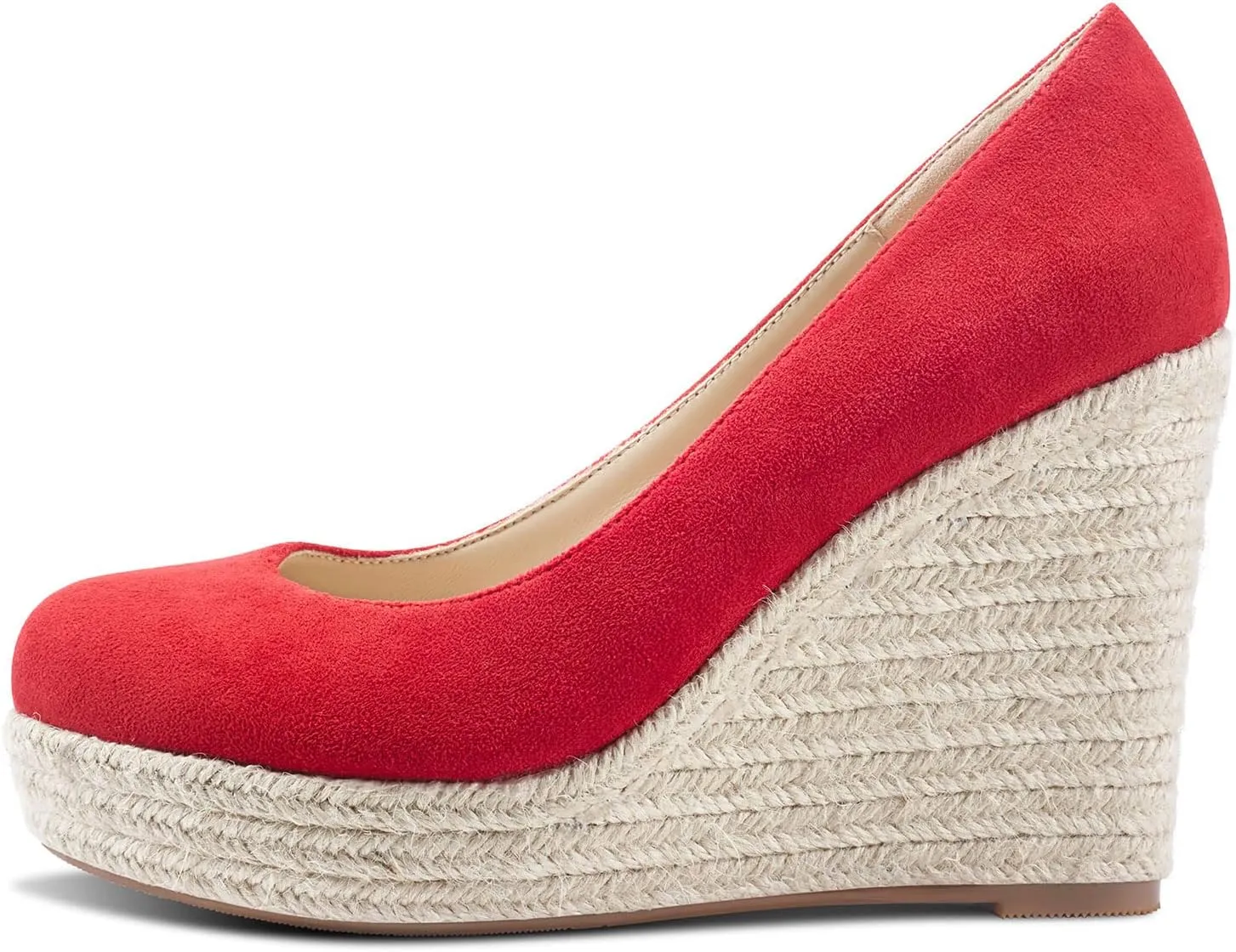 Aachcol Women Wedge Pumps Braid Platform High Heel Close Round Toe Sandals Slip-on Dress Shoes Classic Wedding Party 4 Inche