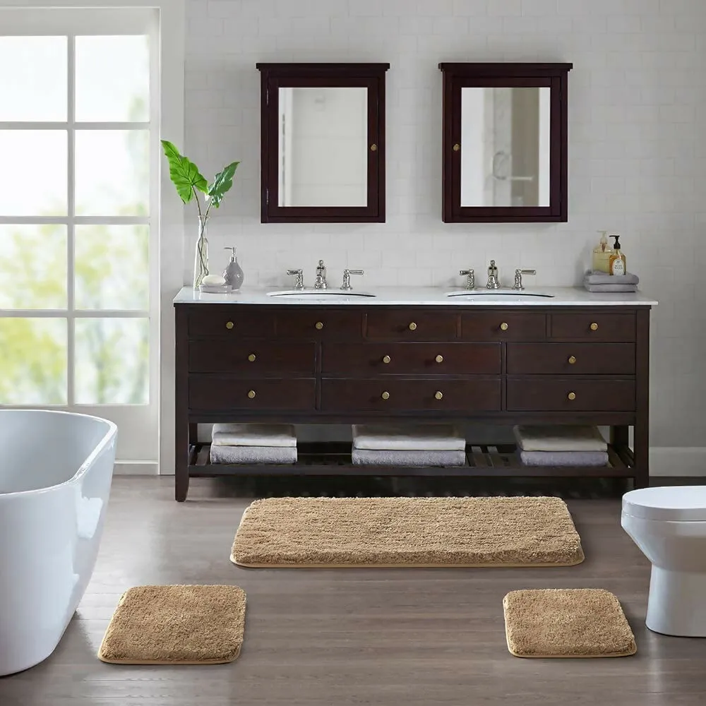 AaHio Fast Drying Microfiber Bath Mat Water Absorbent & Washable (Baige)