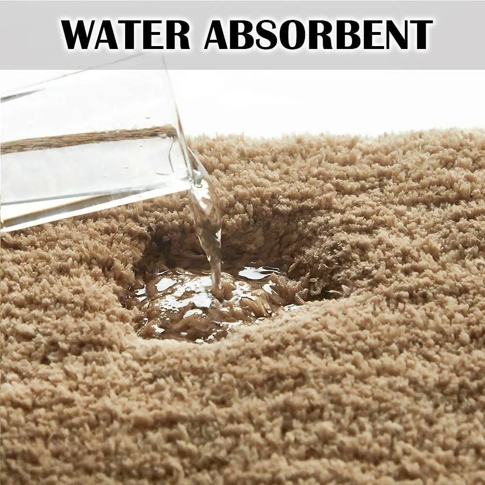 AaHio Fast Drying Microfiber Bath Mat Water Absorbent & Washable (Baige)