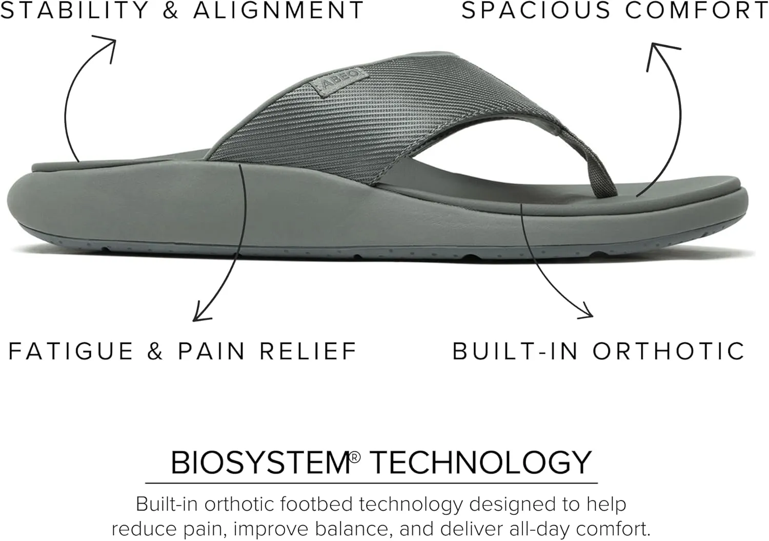 ABEO Alpha Flip Flops for Men | Orthopedic Sandals | High Arch Support | Plantar Fasciitis Relief Sandals | Built-in Metatarsal Pad for Forefoot Pain