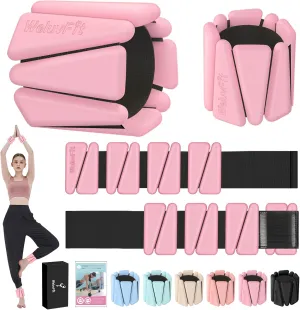 Adjustable Wearable Pilates Wrist & Ankle Weights For Women & Men | Arm & Leg Weights Silicone Wrist Bangles For Home Gym Workout, Travel, Yoga, Barre, Strength Training-Set Of 2