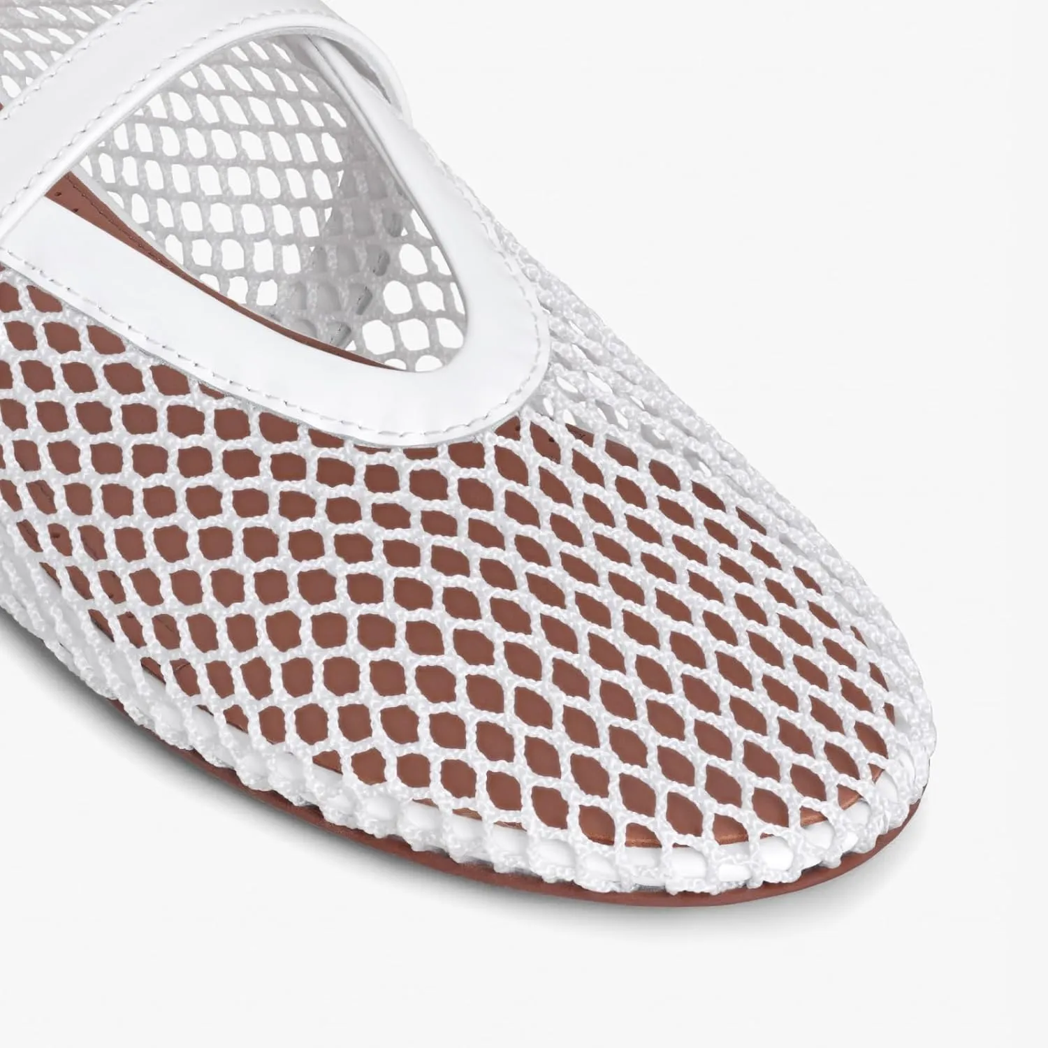 Adrizzlein Mesh Ballet Flats for Women Fishnet Ballerina Flats Buckle Strap Mesh Ballet Shoes Wide Width Casual Summer Dress Flat Shoes