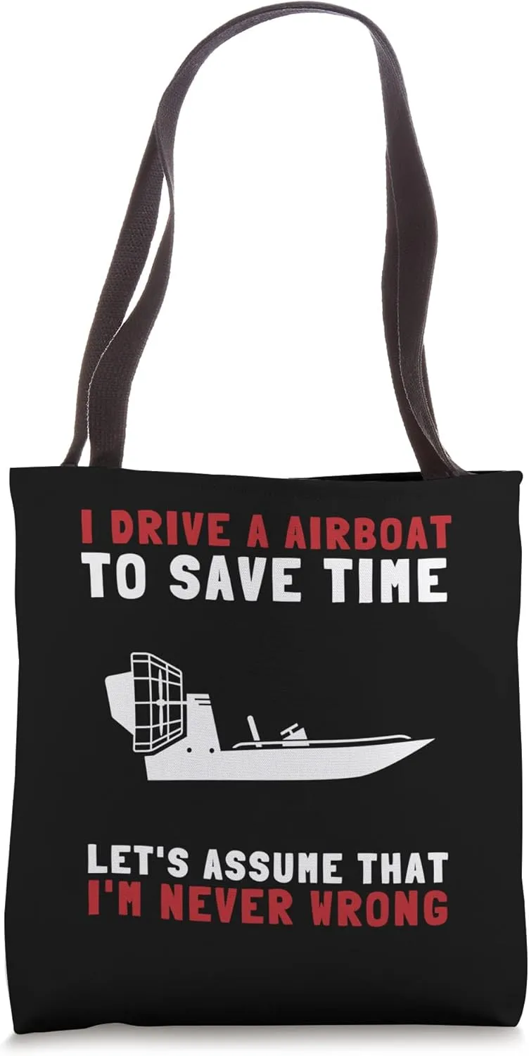 Airboat Swamp Hydroplane Fanboat Airboating Hover Boat Tote Bag