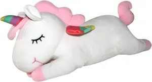 AIXINI Plush Unicorn Stuffed Animal Pillows Toy, 31.5 Inch Cute Soft White Unicorn Plushie with Rainbow Wings