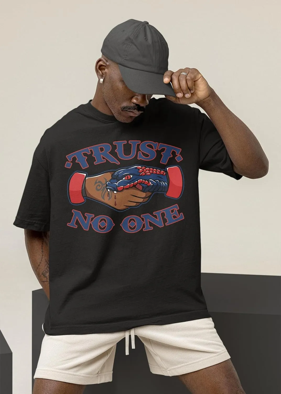AJ 1 Rare Air 1s 4s Rare 4 Shirt, Trust No One Snake, Shirts Match Sneakers 2D Sneaker T-Shirt Teee