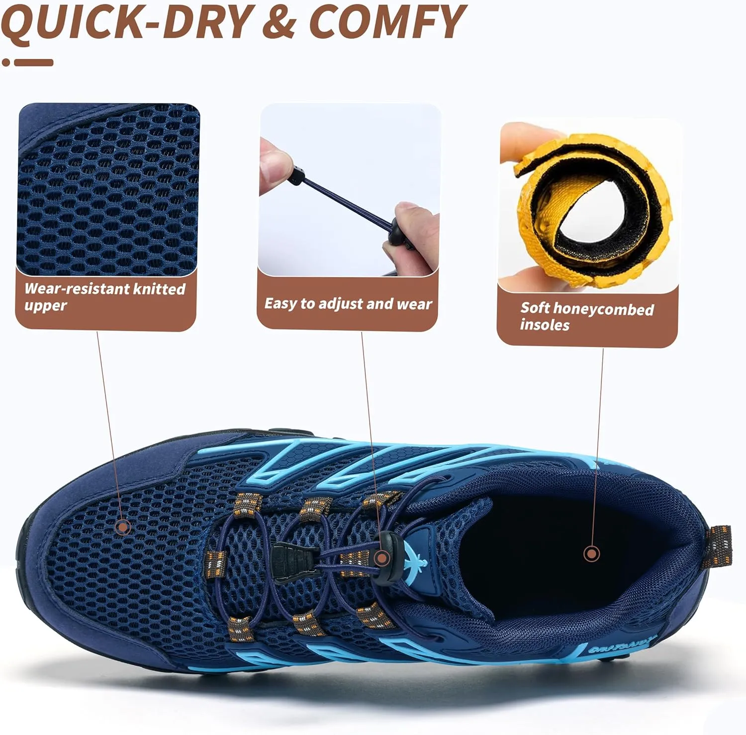 Alibress Water Shoes for Women Men Slip-on Hiking Water Shoes Quick-Dry Aqua Beach Swim River Shoes