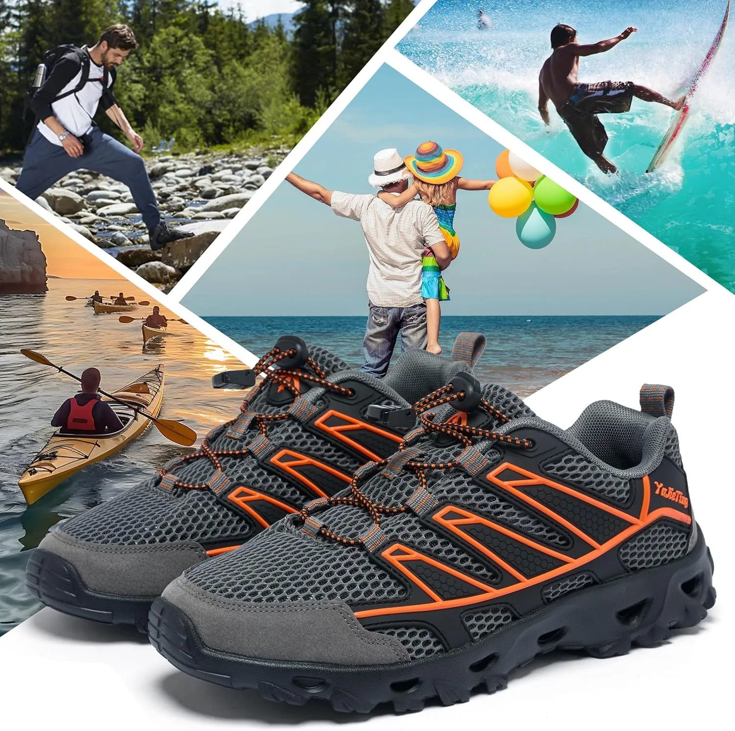 Alibress Water Shoes for Women Men Slip-on Hiking Water Shoes Quick-Dry Aqua Beach Swim River Shoes