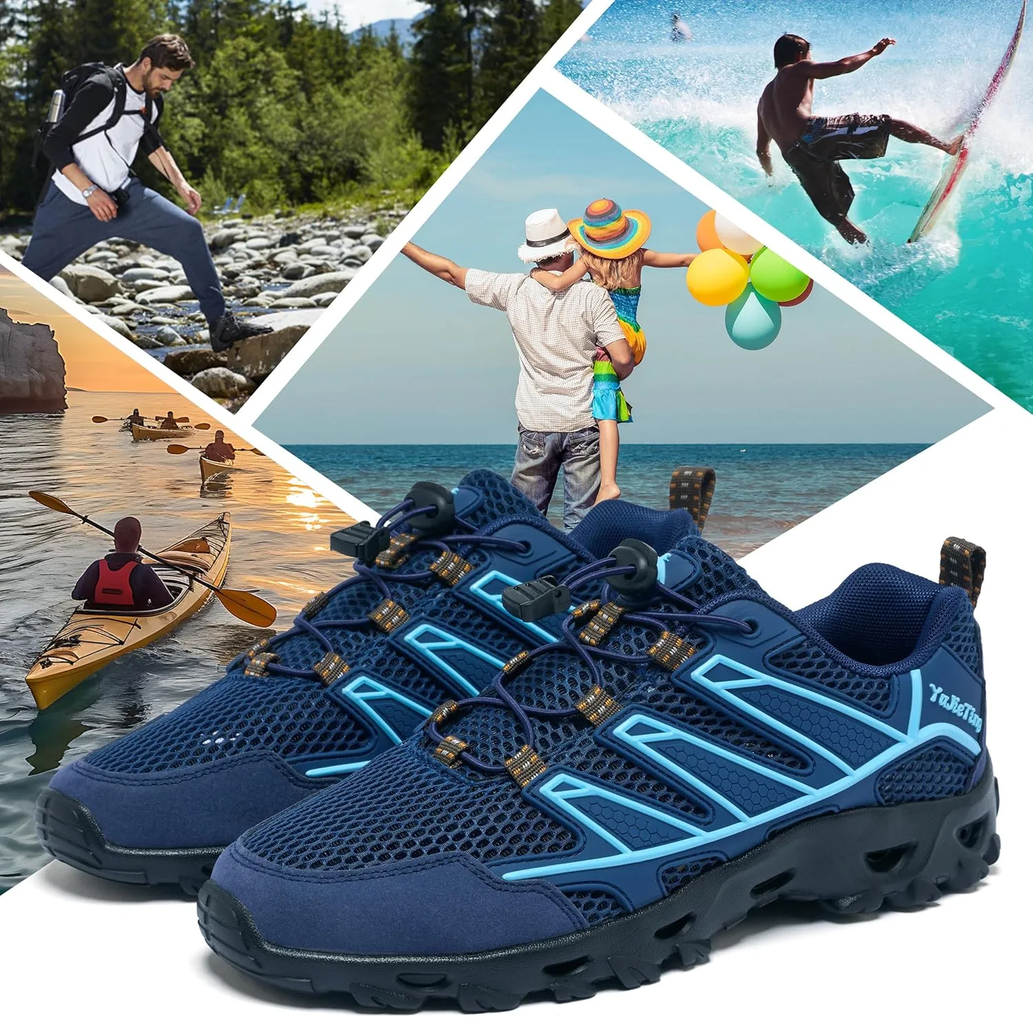 Alibress Water Shoes for Women Men Slip-on Hiking Water Shoes Quick-Dry Aqua Beach Swim River Shoes