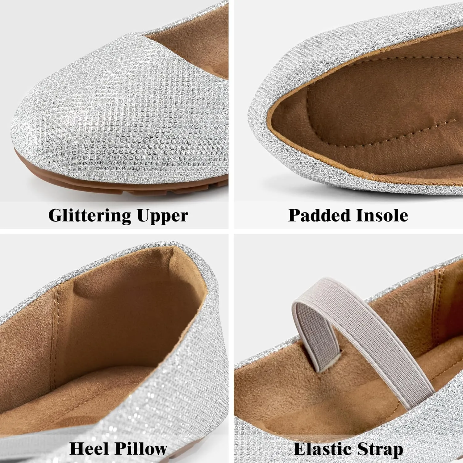 Alicegana Flats for Women Ballet Shoes: Comfortable Dressy Slip On Flats Casual Walking Wedding Penny Loafers