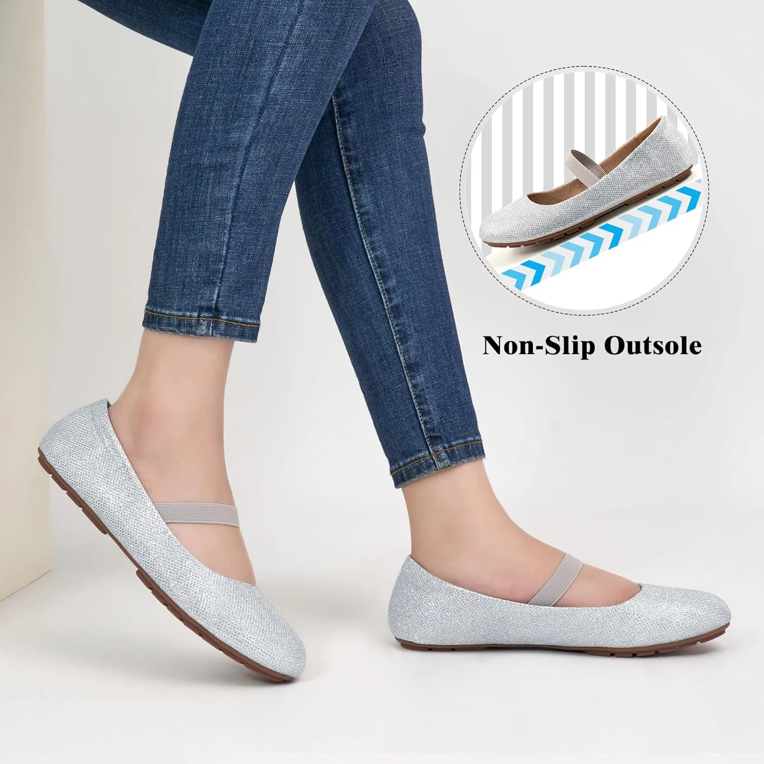 Alicegana Flats for Women Ballet Shoes: Comfortable Dressy Slip On Flats Casual Walking Wedding Penny Loafers