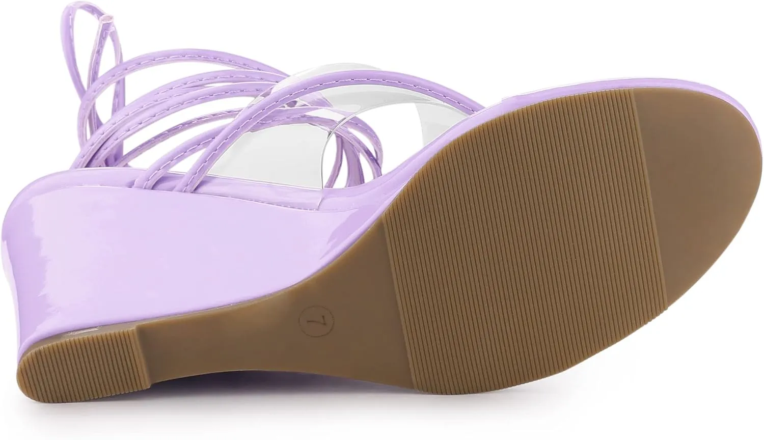 Allegra K Women's Lace Up Clear Strap Flip Flops Wedge Sandals