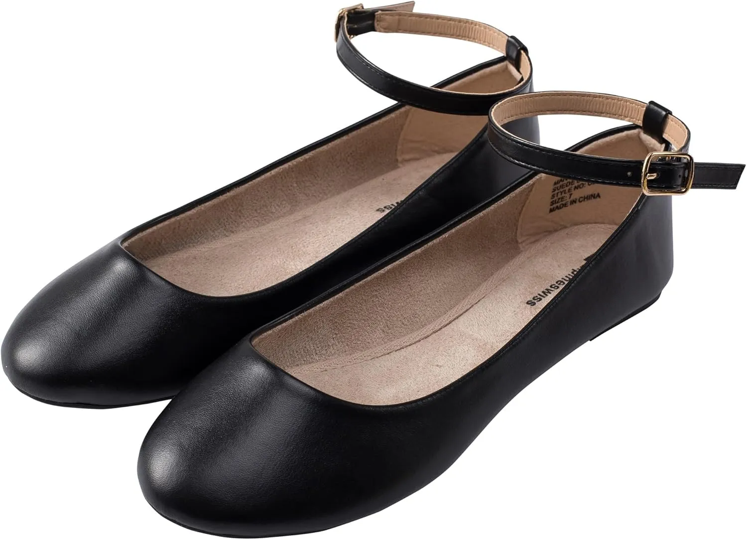 Alpine Swiss Calla Womens Ballet Flats Round Toe Ankle Strap Flat Shoes for Women Dressy Casual Ballerina Flats