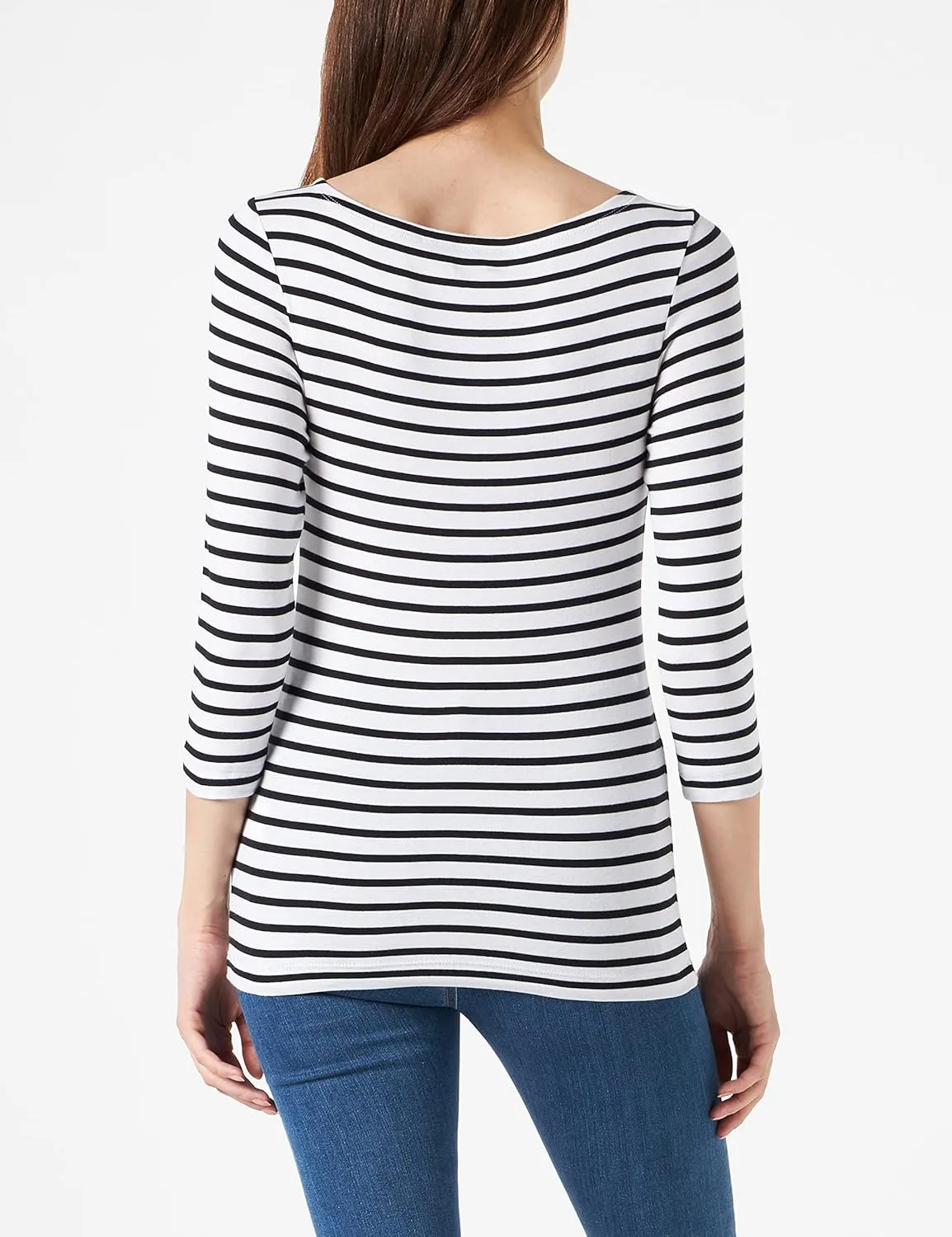 Amazon Essentials Women's Slim-Fit 3/4 Sleeve Boat Neck T-Shirt