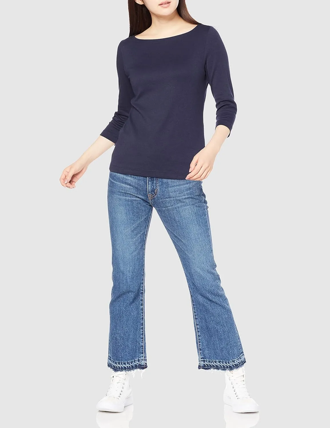 Amazon Essentials Women's Slim-Fit 3/4 Sleeve Boat Neck T-Shirt