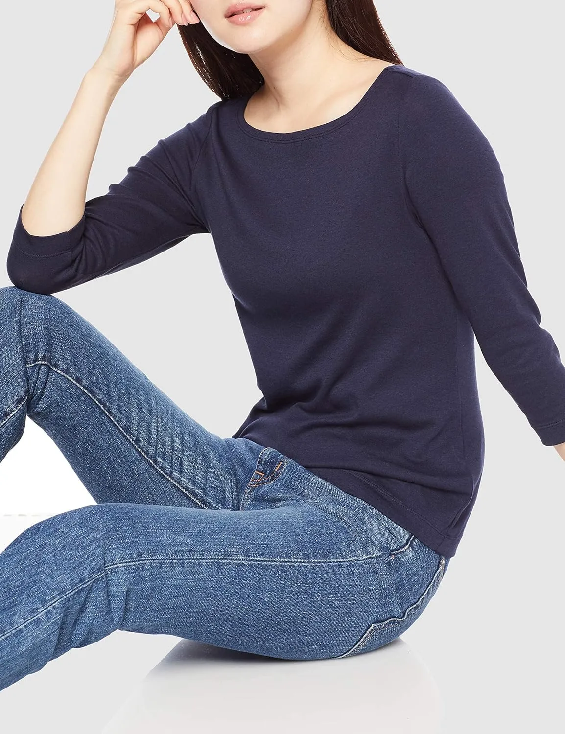 Amazon Essentials Women's Slim-Fit 3/4 Sleeve Boat Neck T-Shirt