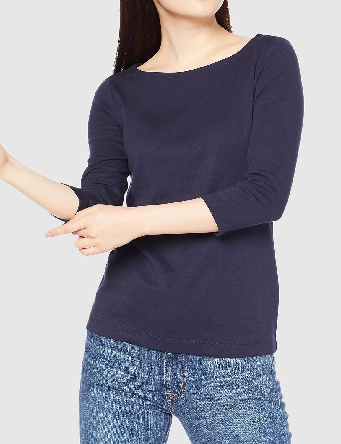 Amazon Essentials Women's Slim-Fit 3/4 Sleeve Boat Neck T-Shirt