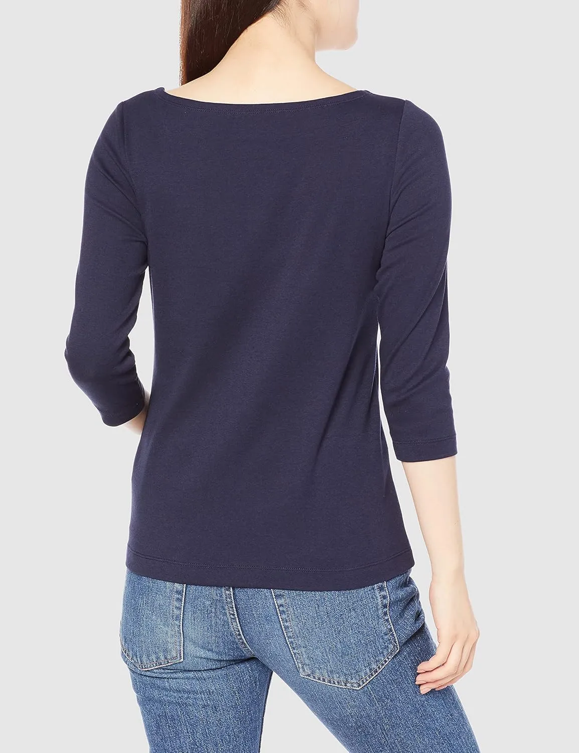 Amazon Essentials Women's Slim-Fit 3/4 Sleeve Boat Neck T-Shirt