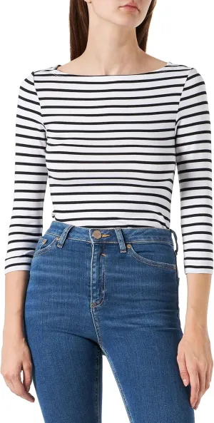 Amazon Essentials Women's Slim-Fit 3/4 Sleeve Boat Neck T-Shirt