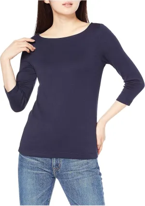 Amazon Essentials Women's Slim-Fit 3/4 Sleeve Boat Neck T-Shirt