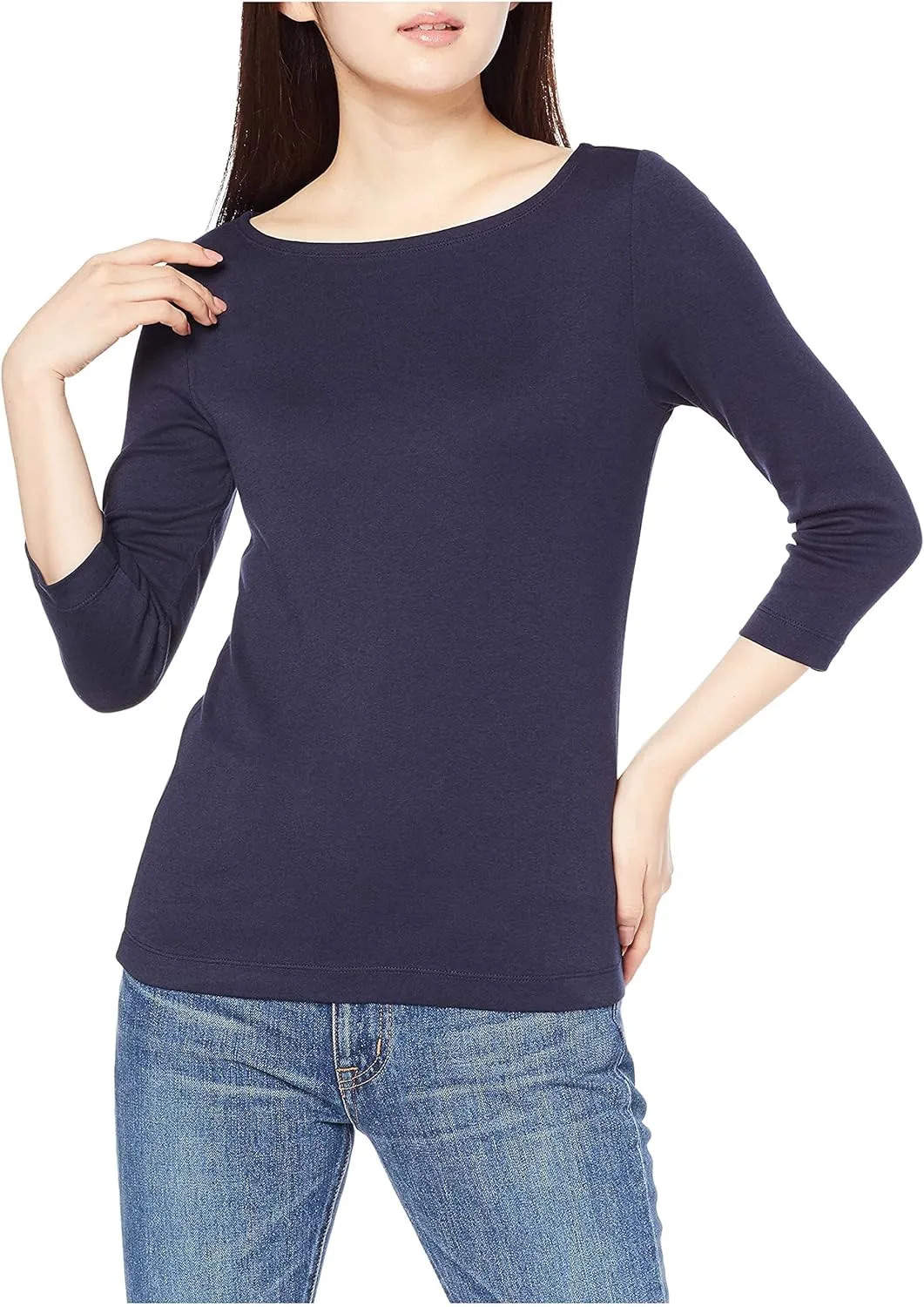 Amazon Essentials Women's Slim-Fit 3/4 Sleeve Boat Neck T-Shirt