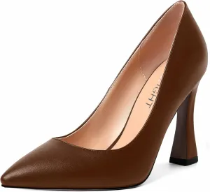 AMBELIGHT Womens Pointed Toe Evening Matte Dress Slip On Solid Stiletto High Heel Pumps Shoes 4 Inch