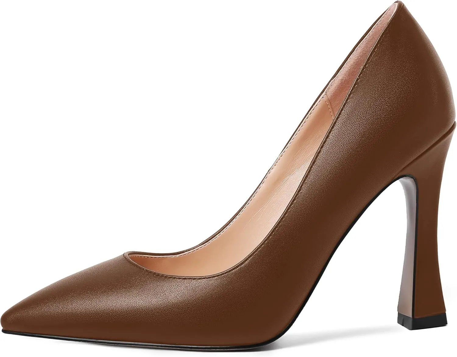 AMBELIGHT Womens Pointed Toe Evening Matte Dress Slip On Solid Stiletto High Heel Pumps Shoes 4 Inch