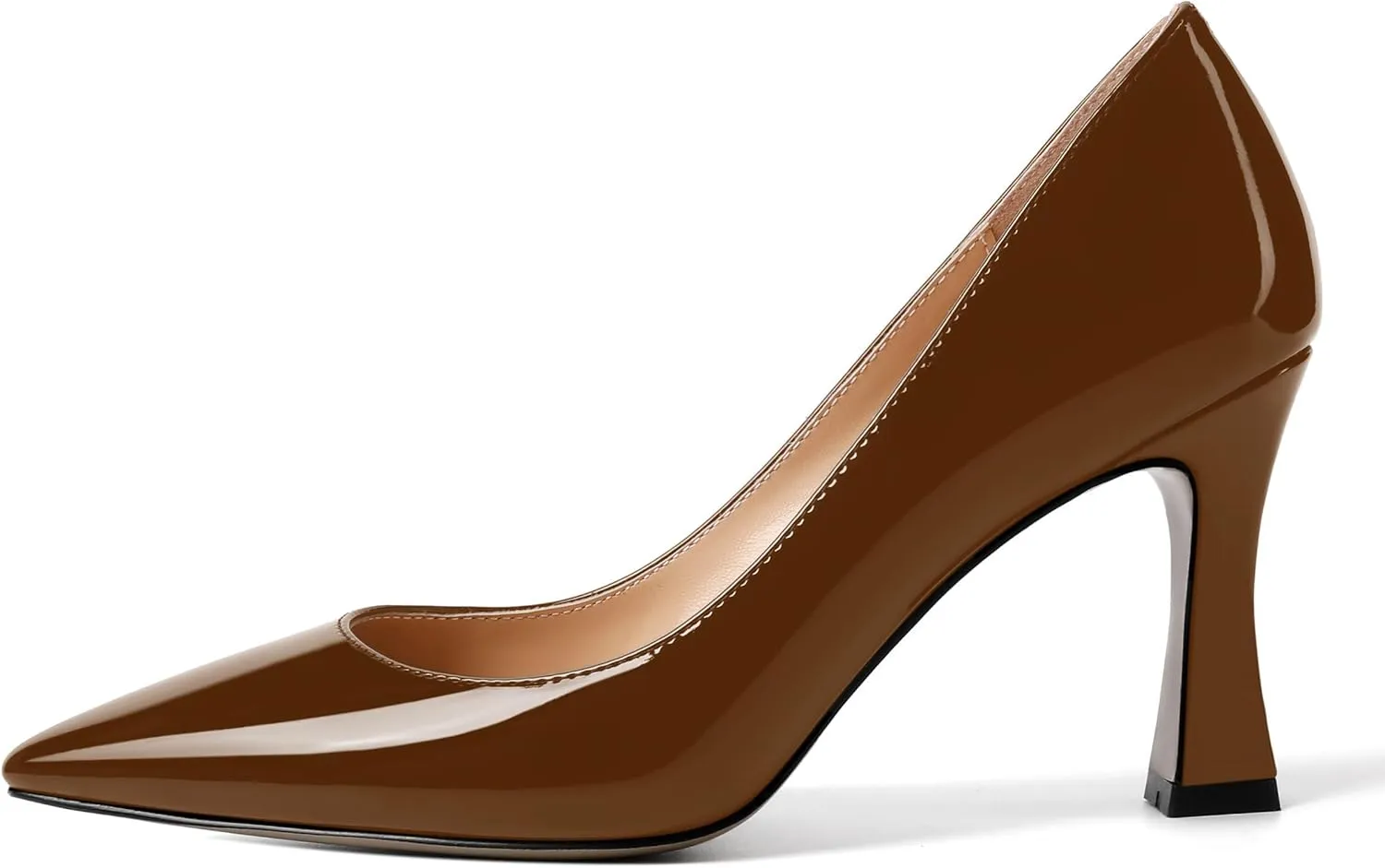 AMBELIGHT Womens Slip On Dress Pointed Toe Suede Wedding Stiletto High Heel Pumps Shoes 3.3 Inch