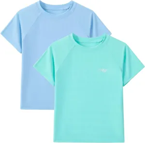 Angel season Boys Rash Guard Swim Shirt Short Sleeve UPF 50  for Toddler Kids Teens Swimwear Rashguard Quick Dry, Size 3-14