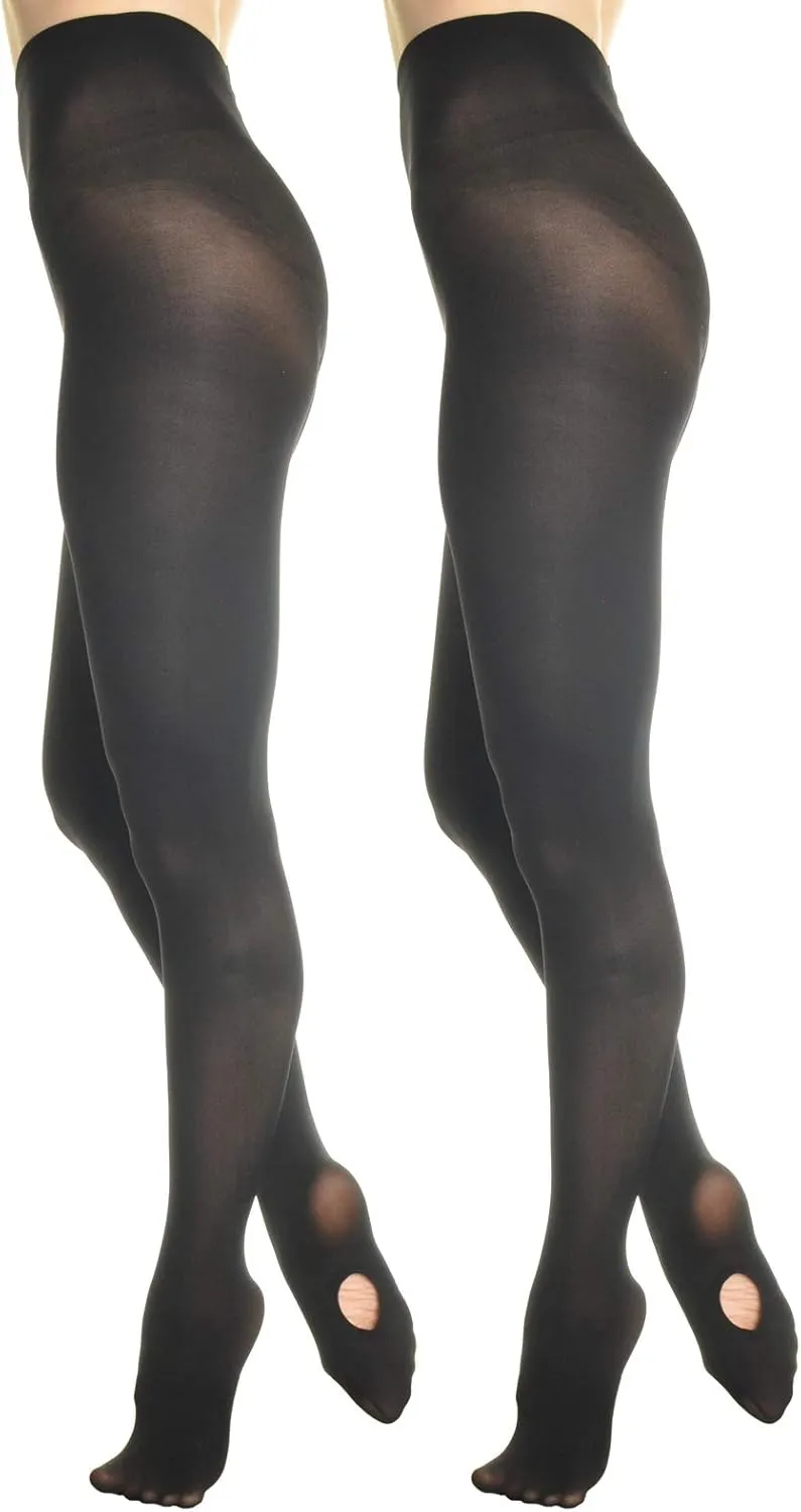 Angelina Women's and Girls' Professional-Grade Convertible Ballet Tights