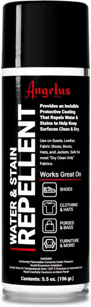 Angelus Water & Stain Repellent Spray – Waterproof Protection for Leather, Suede, Gore-Tex, and Fabric – Shoe & Sneaker Protector, Easy Aerosol Application (5.5 oz)