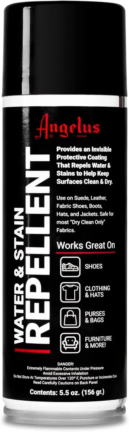 Angelus Water & Stain Repellent Spray – Waterproof Protection for Leather, Suede, Gore-Tex, and Fabric – Shoe & Sneaker Protector, Easy Aerosol Application (5.5 oz)
