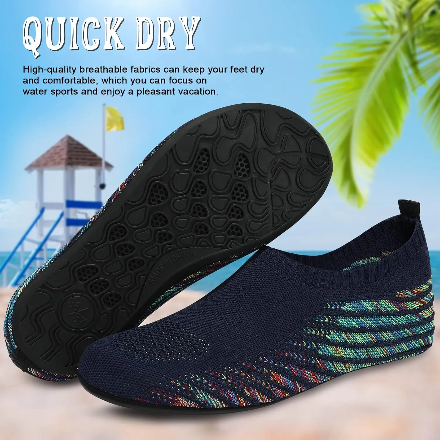 ANLUKE Womens Mens Water Shoes Barefoot Quick-Dry Aqua Socks for Beach Swim Surf Water Sport