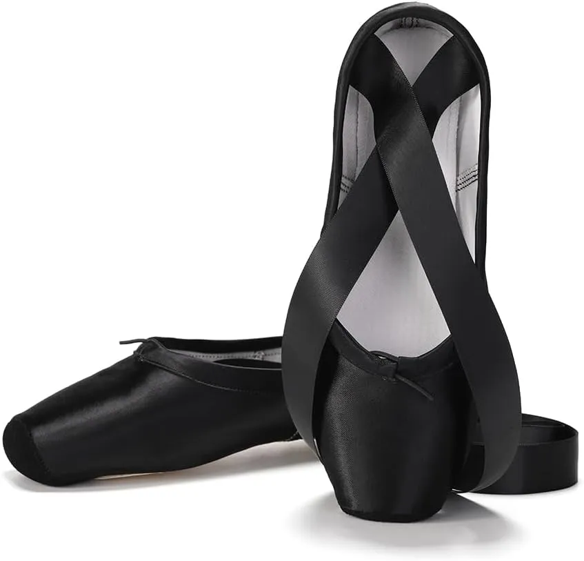 AOQUNFS Girls Ballet Pointe Shoes Satin Professional Dance Shoes Sewn Ribbon for Women,NTL