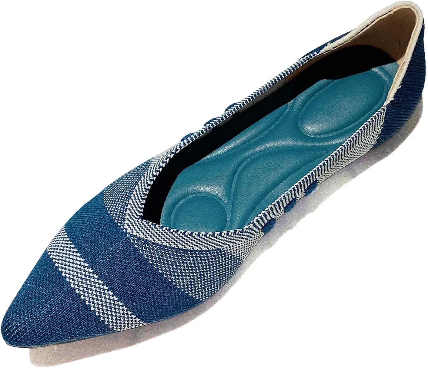 AOQUNFS Women's Ballet Flats Slip On Casual Pointed Toe Knit Flats Dressy Soft Walking Flats Shoes for Daily