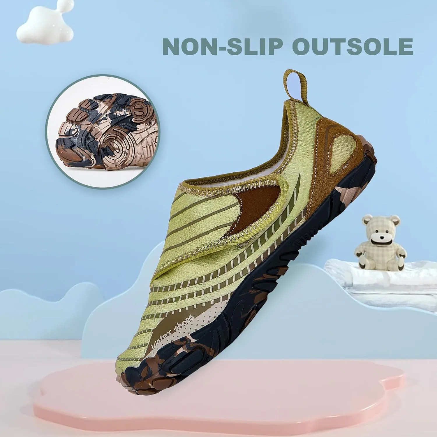 AoSiFu Water Shoes for Kids Boys Girls Aqua Socks Barefoot Beach Sports Swim Pool Quick Dry Lightweight (Little Kid/Big Kid)