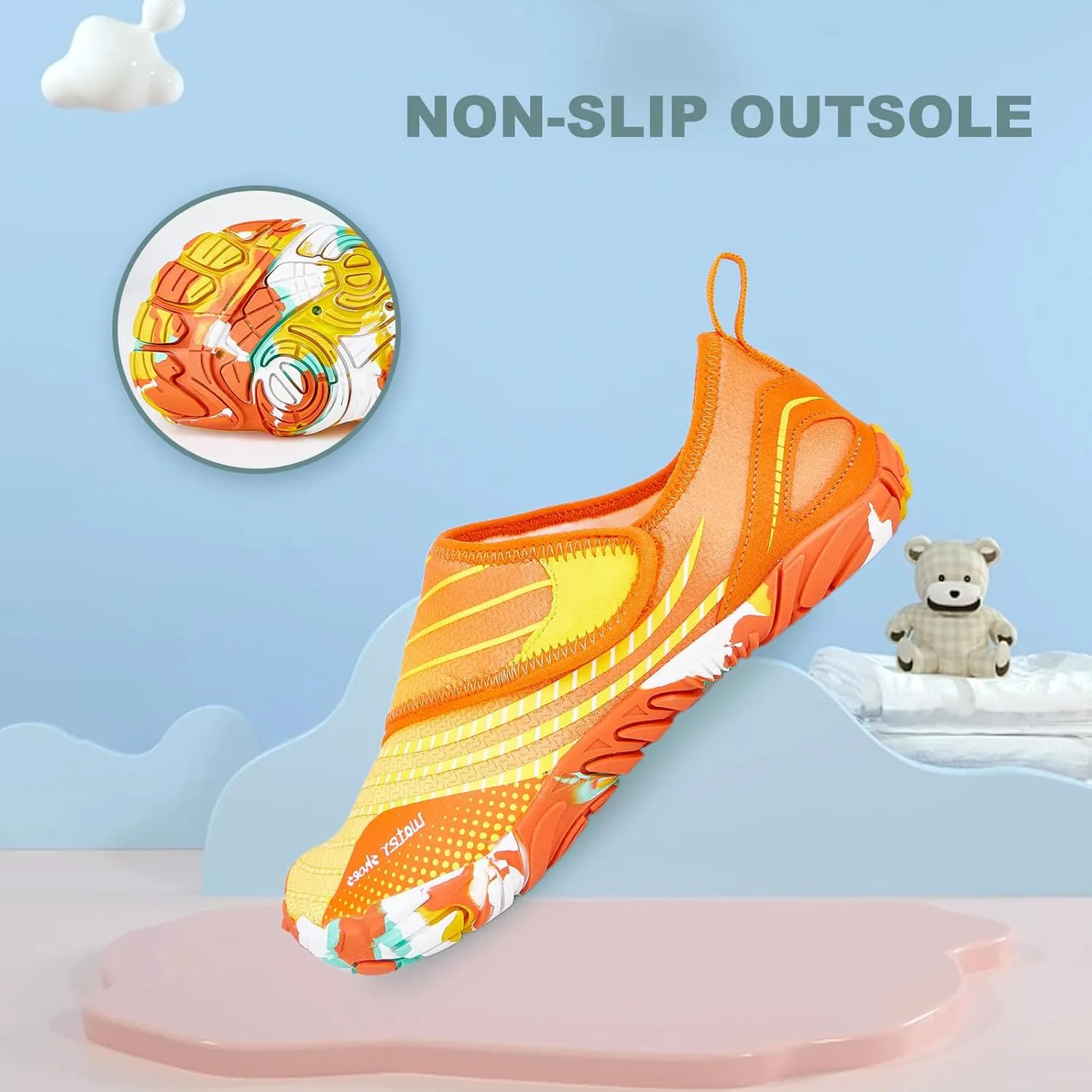 AoSiFu Water Shoes for Kids Boys Girls Aqua Socks Barefoot Beach Sports Swim Pool Quick Dry Lightweight (Little Kid/Big Kid)
