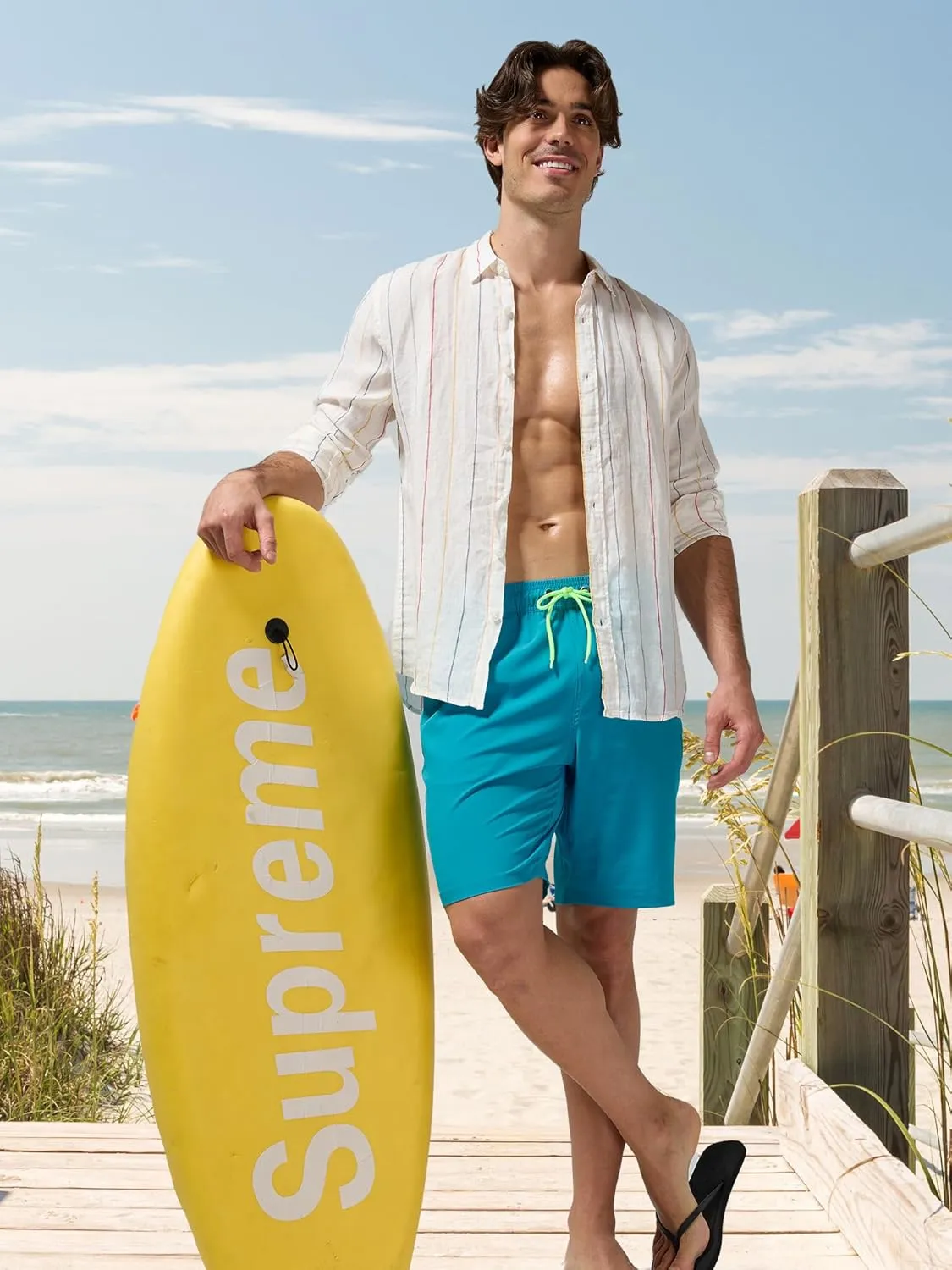 Arcweg Men's Swim Trunks 9" Swim Shorts with Compression Liner and Zipper Pockets Quick Dry Bathing Suit